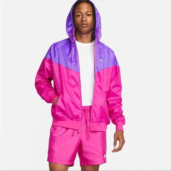 Nike Windrunner Pink Purple Windbreaker Rain Jacket Men’s Large Women’s L/XL NWT - Picture 6 of 14